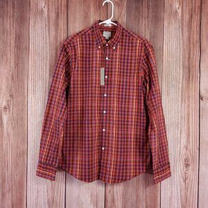 J Crew Mens Medium Secret Wash Slim Fit Long Sleeve Button Down Shirt Stretch